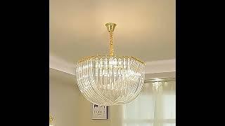 Vintage Hanging Ceiling Light Pendant LED Luxury Round Luxury Clear Crystal Chandelier