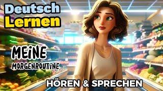 Meine Morgenroutine| Deutsch Lernen | Sprechen & Hören | Geschichte & Wortschatz