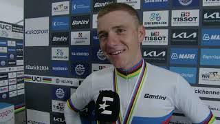 Remco Evenepoel - Interview at the finish - World Championships ITT (Zürich) 2024