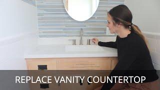 Install a Solid Surface Bathroom Vanity Top | Replace Vanity Countertop