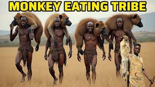 Hadzabe Tribe Monkey Hunting and Cooking | monkey eating tribe