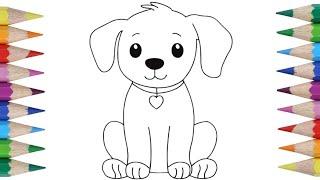 Cute Puppy Drawing for kids |How to draw dog Drawing Tutorial for kids |cute dog drawing #dogdrawing