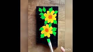 How to flat brush use/one stroke painting#easy #creative