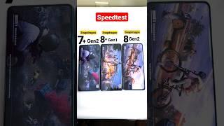 Snapdragon 7+Gen2 vs 8+Gen1 vs 8Gen2 Speedtest OMG 