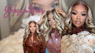 BOMBSHELL Yolissa Hair Perfect for Fall  | Highlight Frontal Wig Install | THE BRITTANY SHANICE’