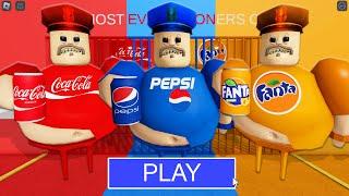 COCA-COLA BARRY Vs PEPSI BARRY Vs FANTA BARRY in BARRY'S PRISON RUN! New Scary Obby (#Roblox)