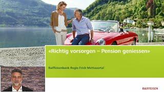 Richtig vorsorgen – Pension geniessen / Online-Event