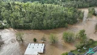 Downtown Spruce Pine, NC w/ Ingles Drone Aerial After Hurricane Helene Flood | September 27th 2024