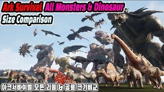 Ark All Monsters & Dinosaur Size Comparison