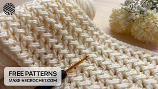 SIMPLE Crochet Pattern for Beginners!  GORGEOUS Crochet Stitch for Scarf, Sweater & Blanket