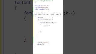 C++ Inverted Pyramid Star Pattern  #pattern #coding#patternprogramming #cpptutorial #programming