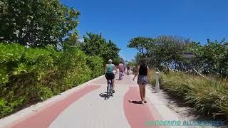 4K Full BoardWalk 5th Street - Bal Harbor Pier, Summer City Cycling Tour , Miami Beach FL, June 2024