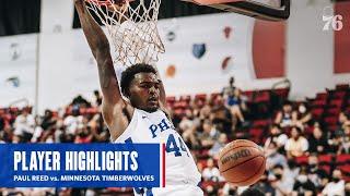 Paul Reed Records 20 & 20 in Summer League | vs. Minnesota Timberwolves (08.12.21)
