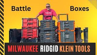 Milwaukee Packout, Ridgid Pro Gear,  Klein Mod Box drawer tool boxes