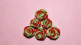 DIY hand Craft ribbon Flowers handy crafts.