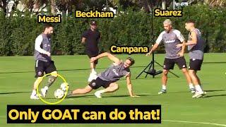 Beckham reaction on MESSI toying Campana and Suarez during final training ahead Atlanta