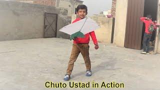 Chotu Ustaad Simple Kite Flying on rooftop at home - diy crafts - Mr.Kites