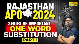 Rajasthan APO Exam 2024 | One-Word Substitutions (Part 1) | English for Rajasthan APO Exam 2024