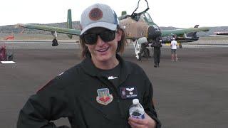 A-10 female pilot Captain Lindsay M "Mad" Johnson. Reno Air Races. 4K 60fps. 2023.