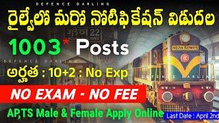 రైల్వేలో మరో నోటిఫికేషన్ విడుదల | 1003 పోస్టులు | Railway Jobs 2025 | RRC SECR Recruitment 2025