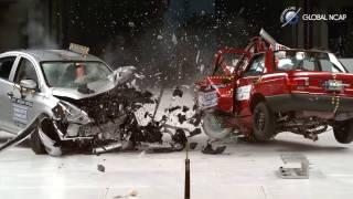 Car to Car Crash Test - Nissan Tsuru Vs Nissan Versa