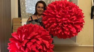 Огромные  цветы из гофрированной бумаги. Growth flowers from crepe paper