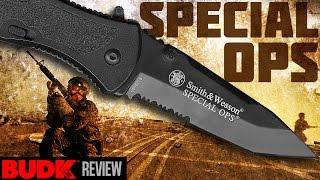 Smith & Wesson Special Ops Assisted Opening Pocket Knife Tanto Serrated - $38.99