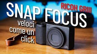 Ricoh GRIII personalizzare i menu per la Street Photography. La modalità SNAP FOCUS