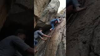 Mountain climbing only with the help of a chain | Adventure YBhatt