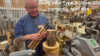 Woodturning. Using your Type 3 Chisel Set correctly, the next size. #carbide chisels