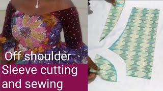 How to cut and sew an off shoulder fitted sleeve, easiest method, step by step.