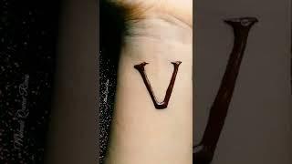 BTS Tattoo Mehndi designs | "V" word tattoo design ️️#shorts #bts #btsarmy