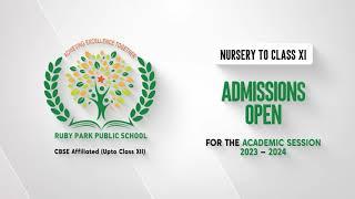 Admissions Open for the Academic Session 2023 - 2024 | Ruby Park Public School | Apply Now