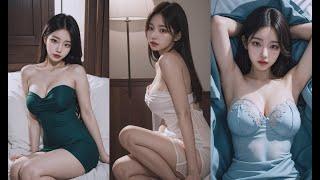 [4k AI 룩북] 아슬아슬 민소매 튜브탑 원피스 룩북/Close Sleeveless Tube Top Dress LOOKBOOK