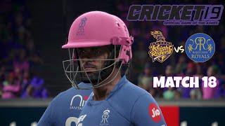 IPL 2021 RR v KKR Match 18 | Cricket 19 PC Gameplay 1080P 60FPS