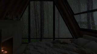 Weekend Rain - Rain Sounds in Cozy Bedroom in Middle of Deserted Forest - Sleep During the Day Off