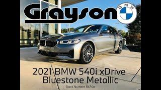 2021 BMW 540i xDrive in Bluestone Metallic Video Walk Around at Grayson BMW in Knoxville - #8474w