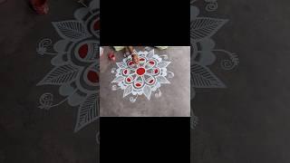 Beautiful round alpona design / Easy alpona design for Laxmi Puja / Rangoli design / Simple design