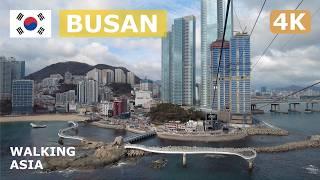  South Korea, Busan: Songdo Beach and Bay station, Cable Car Trip Day Walking Tour - 4K