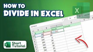 How to divide in excel 2024 | Initial Solution