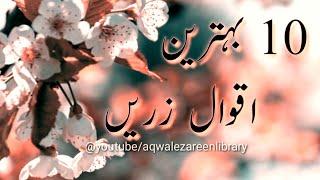 10 Best Aqwal e zareen in Urdu | Best Quotes in Urdu by Aqwal e zareen library with Beautiful voice