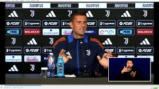 VIDEOCONFERENZA THIAGO MOTTA VIGILIA JUVENTUS NAPOLI 20 09 2024