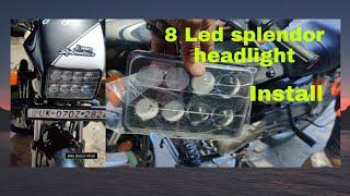 8 led splendor headlight | splendor headlight install | Splendor Modified | #Bikedoctorkhan