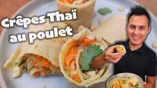 CREPES AU POULET THAI (recette salée crêpes sans lactose)