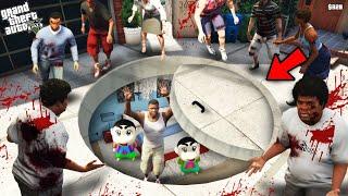 Franklin Shinchan & Pinchan Hide In Their Bunker From Zombie Apocalypse in GTA 5!