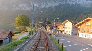  4K  Spiez - Interlaken Ost cab ride [06.2023] Switzerland Führerstandsmitfahrt Thunersee