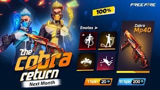 Cobra Bundle Return (Confirm Date)  | Lol Emote Return | Black T-shirt Return | Ff New Event