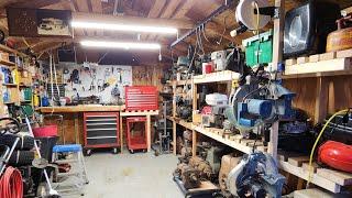 I spent 3 days turning my shed into a small engine shop! Better storage, lights, and organization!