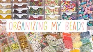 ASMR organizing my beads + Miyuki delica beads storage