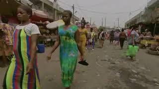 A LONG WALK into a VIBRANT AFRICAN MARKET. Makola Accra Ghana.